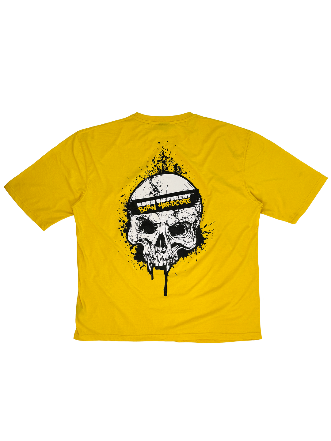 MUTANT® BORN HARDCORE SKULL OVERSIZED GYM T-SHIRT (YELLOW)
