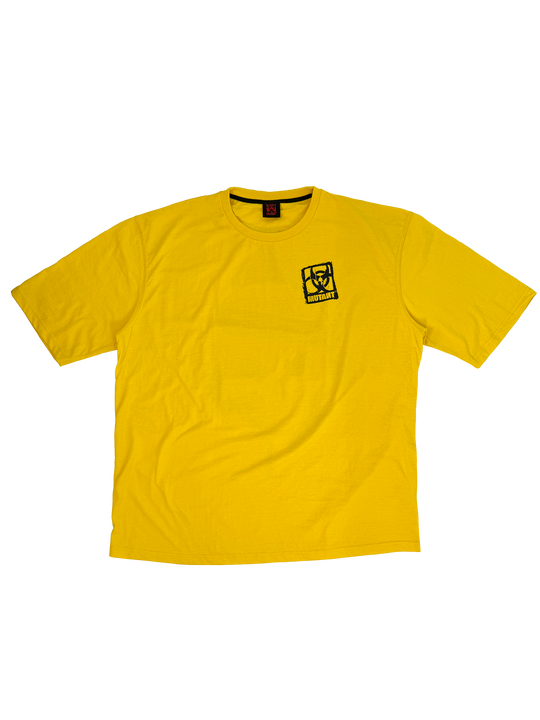 MUTANT® BORN HARDCORE SKULL OVERSIZED GYM T-SHIRT (YELLOW)