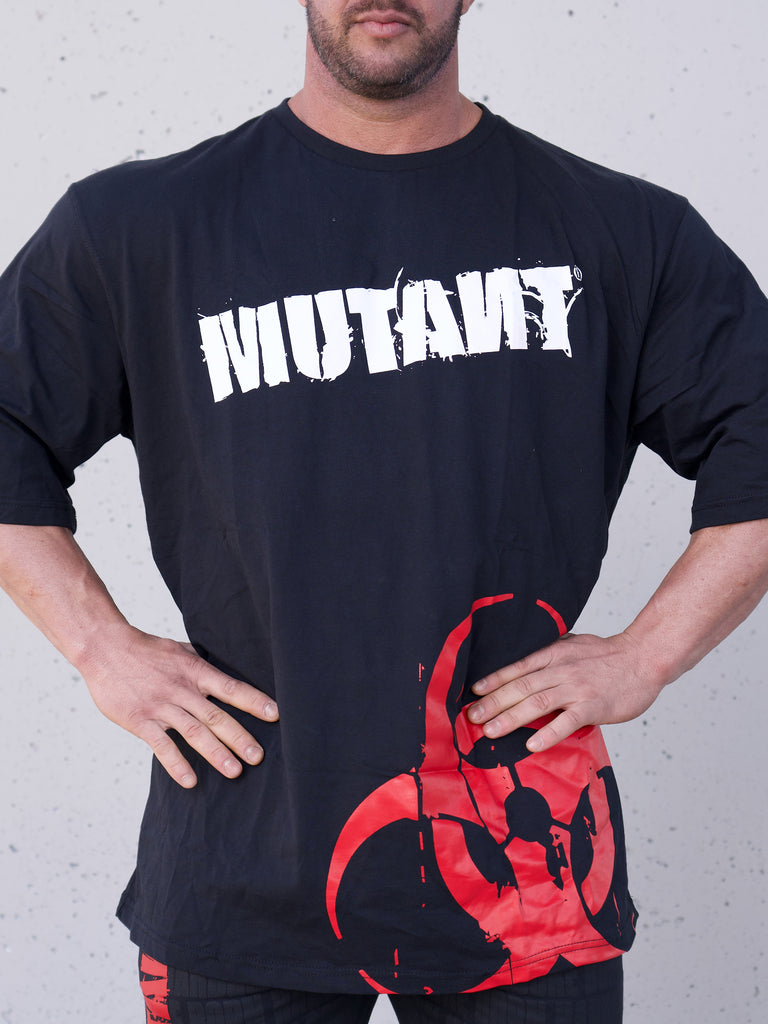 GYM WARRIOR Tシャツ & MUSCLE FESTA 2026 DVD MUTANT® BORN HARDCORE Biohazard Oversized Gym T-Shirt (Black) 4XL 5XL