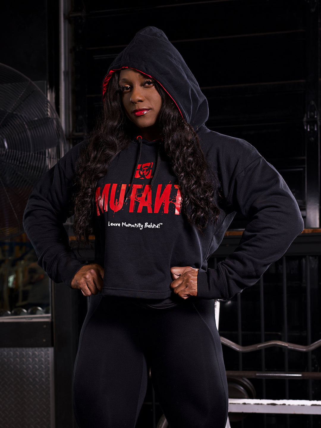 3-Pillar Gym Crop Hoodie (Black)