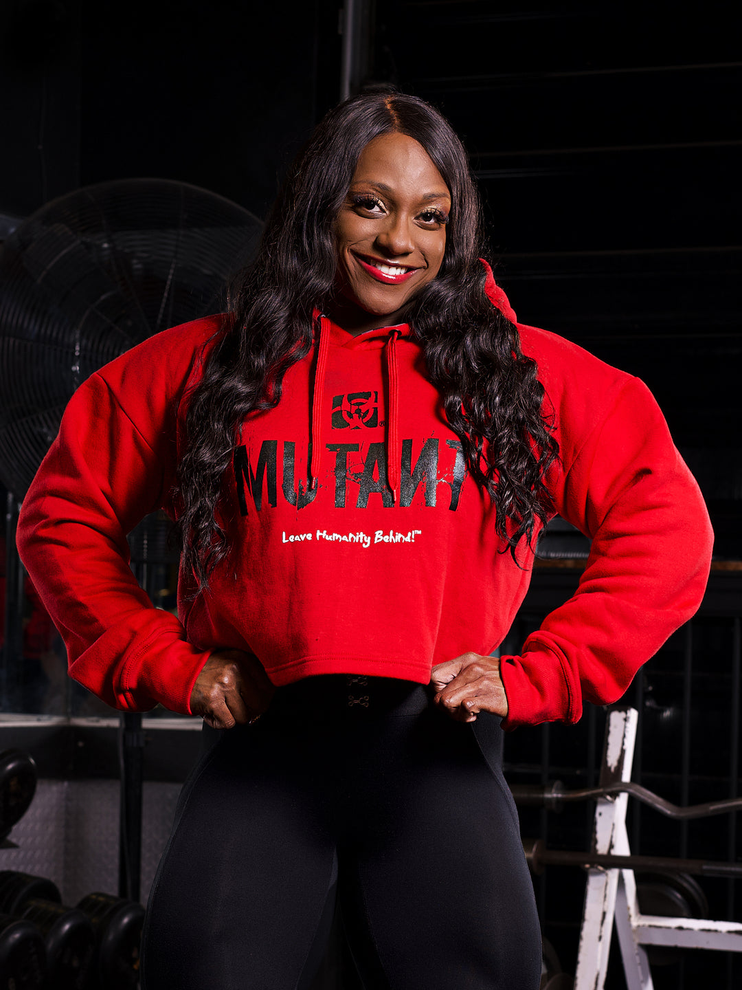 3-Pillar Gym Crop Hoodie (Red)