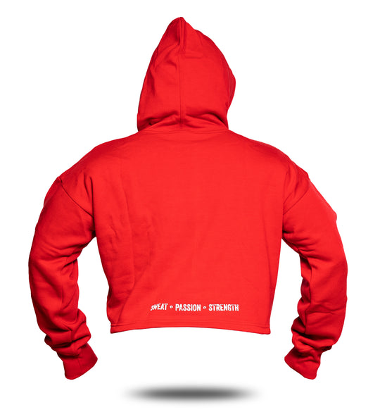 3-Pillar Gym Crop Hoodie (Red)