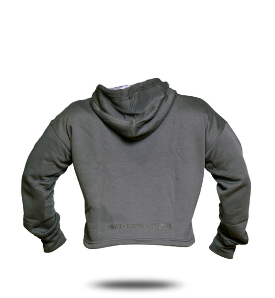 3-Pillar Gym Crop Hoodie (Grey)