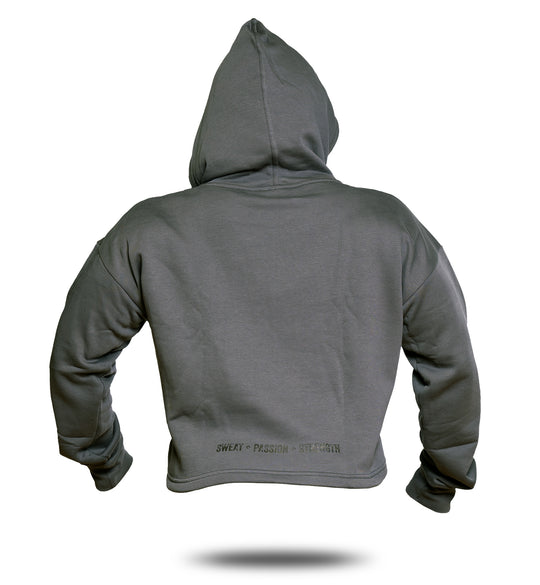 3-Pillar Gym Crop Hoodie (Grey)