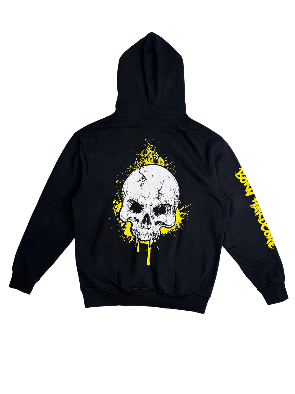MUTANT® BORN HARDCORE SKULL ZIP-UP GYM HOODIE (BLACK)