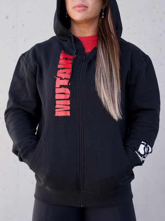 MUTANT® BORN HARDCORE Graffiti Zip-Up Gym Hoodie (Black)