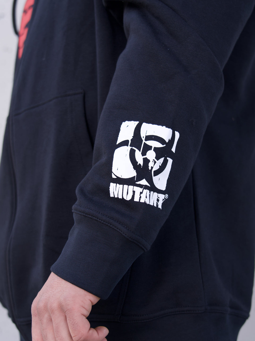 MUTANT® BORN HARDCORE Graffiti Zip-Up Gym Hoodie (Black)