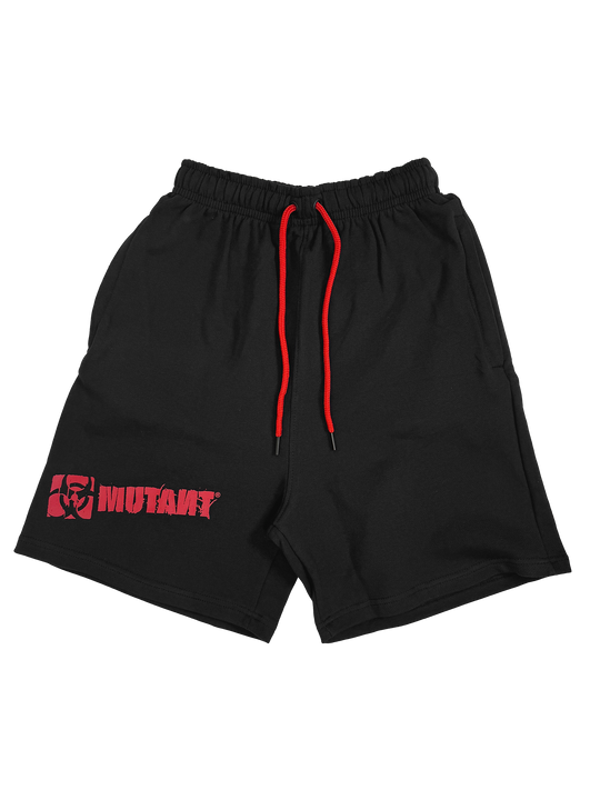 MUTANT® BORN HARDCORE 5” GYM SHORTS  - BLACK & RED