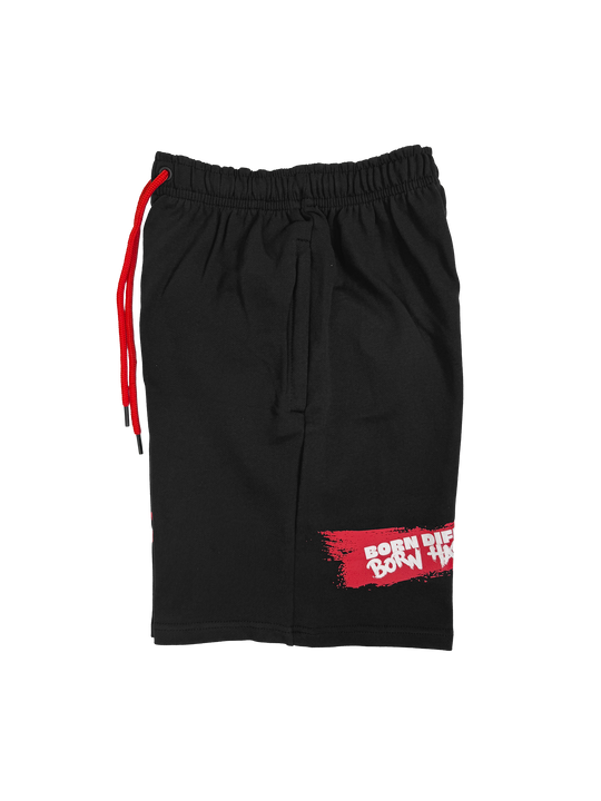 MUTANT® BORN HARDCORE 5” GYM SHORTS  - BLACK & RED