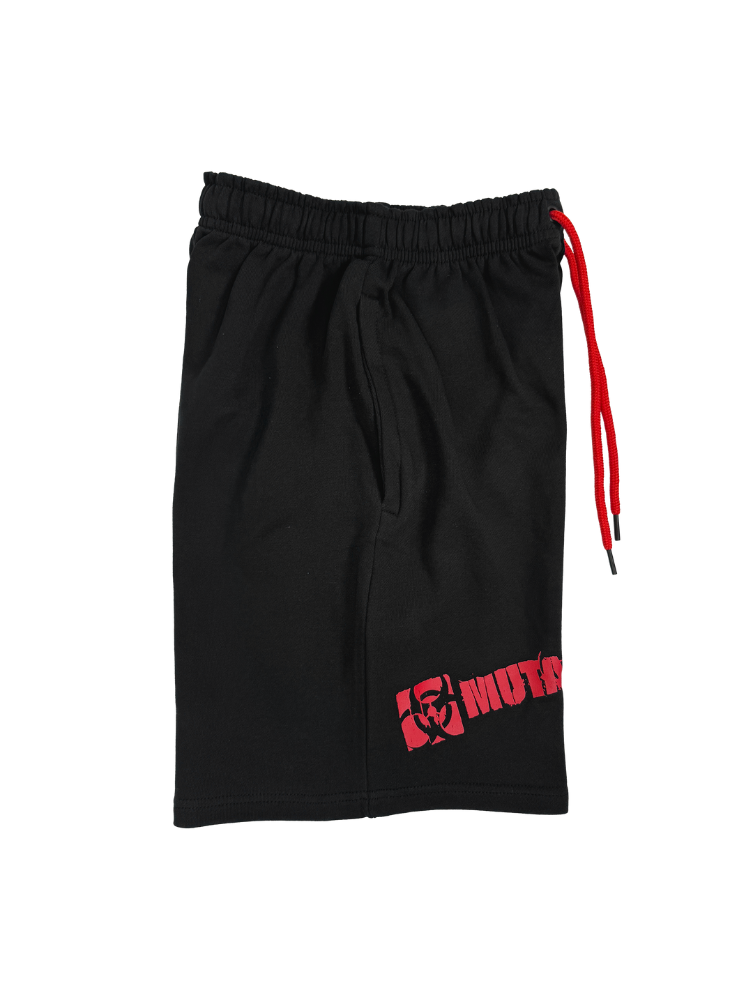 MUTANT® BORN HARDCORE 5” GYM SHORTS  - BLACK & RED