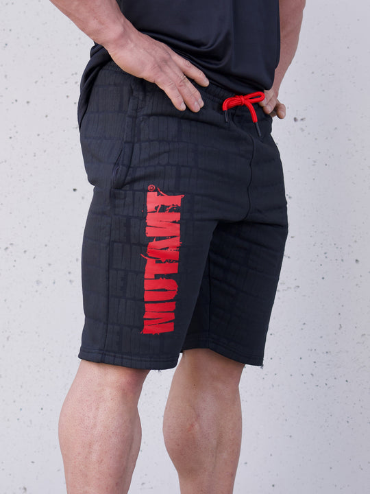 MUTANT® BORN HARDCORE 9" Gym Shorts (Black & Red)