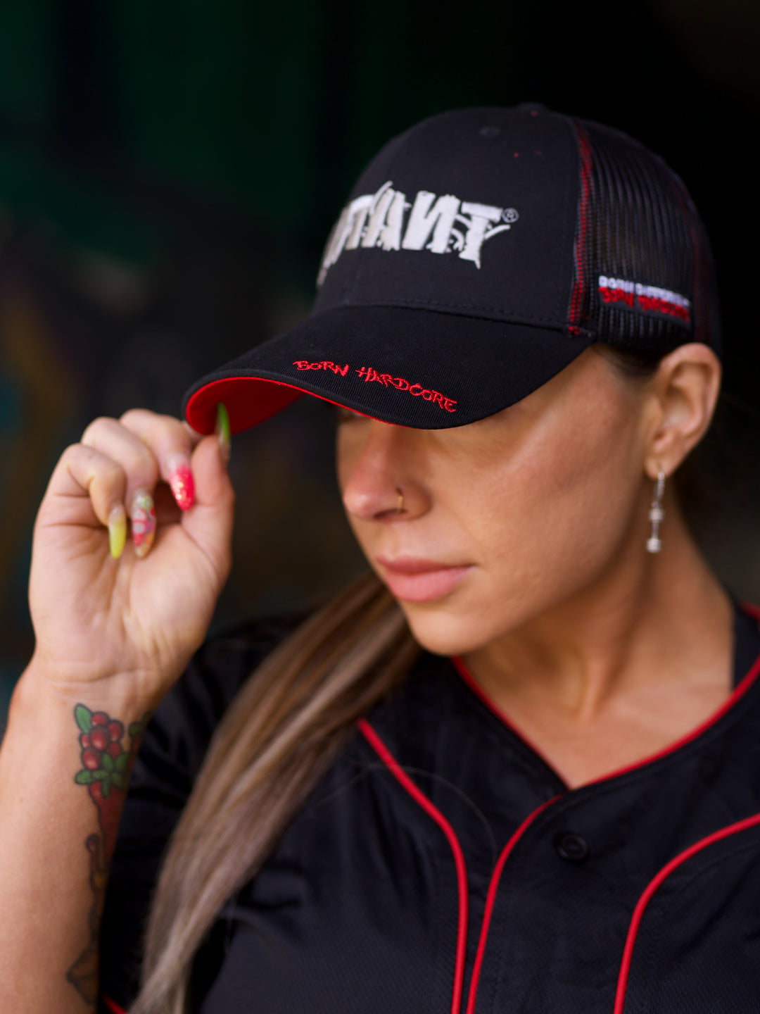 MUTANT® BORN HARDCORE Baseball Cap (Black & Red)