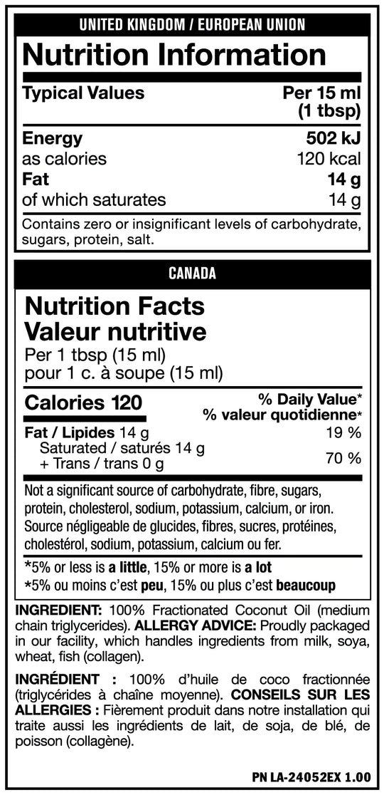 MCT OIL - C8 & C10 Medium Chain Triglycerides